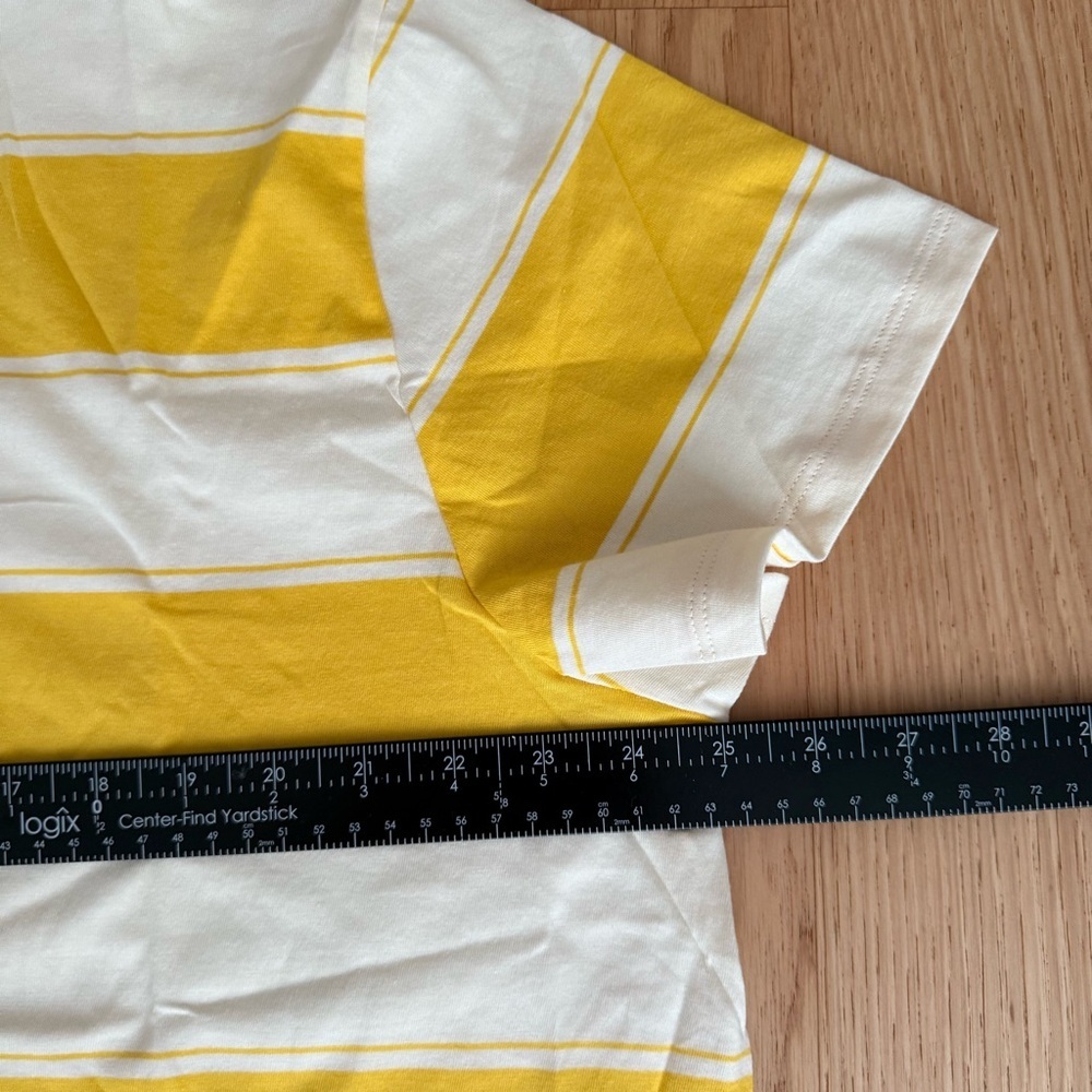 Everlane Yellow and Cream Striped Boxy Tee Organic Cotton Size XXXL - Picture 6 of 10